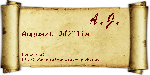 Auguszt Júlia névjegykártya